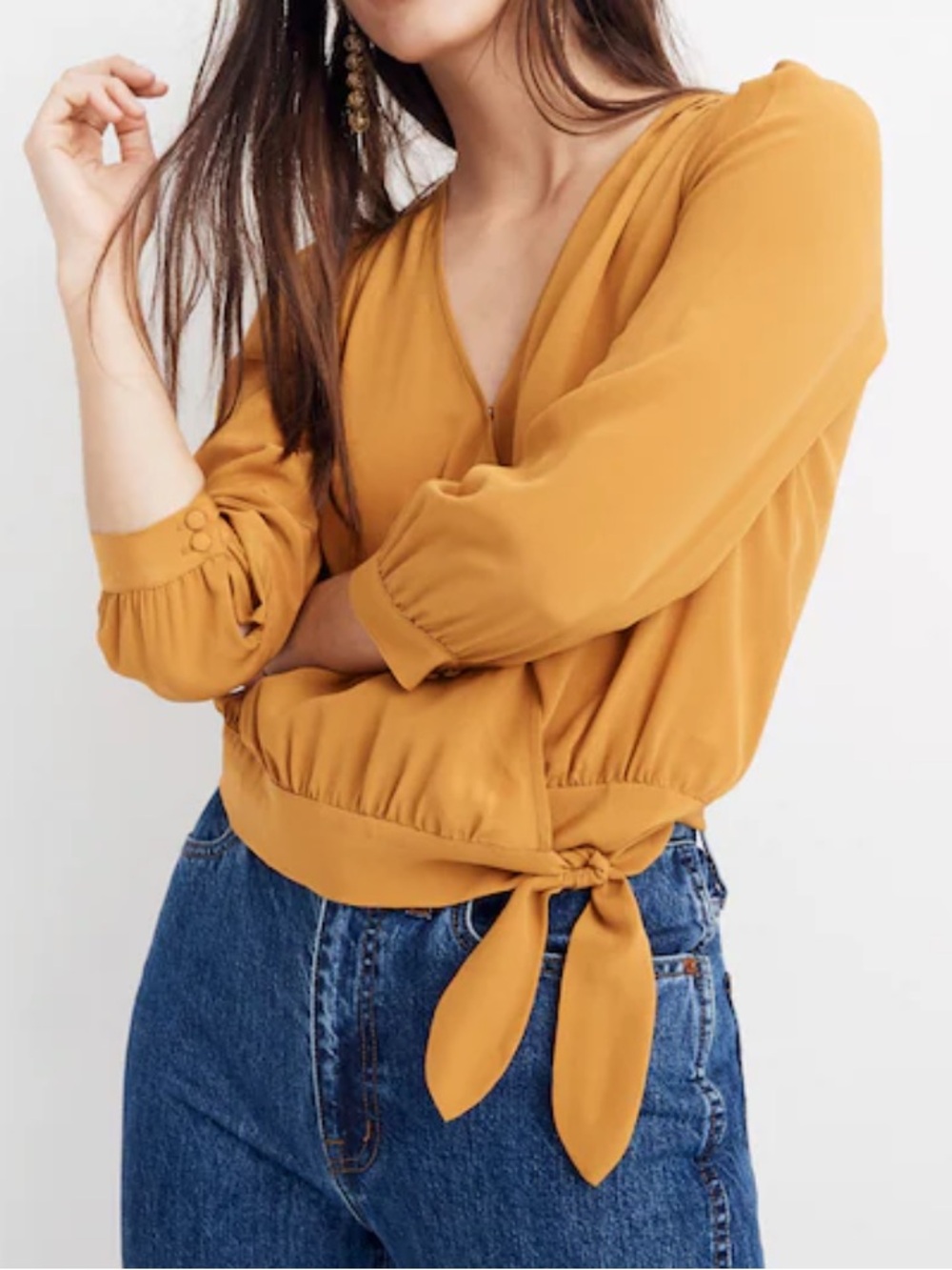 Madewell Silk Wrap Top
